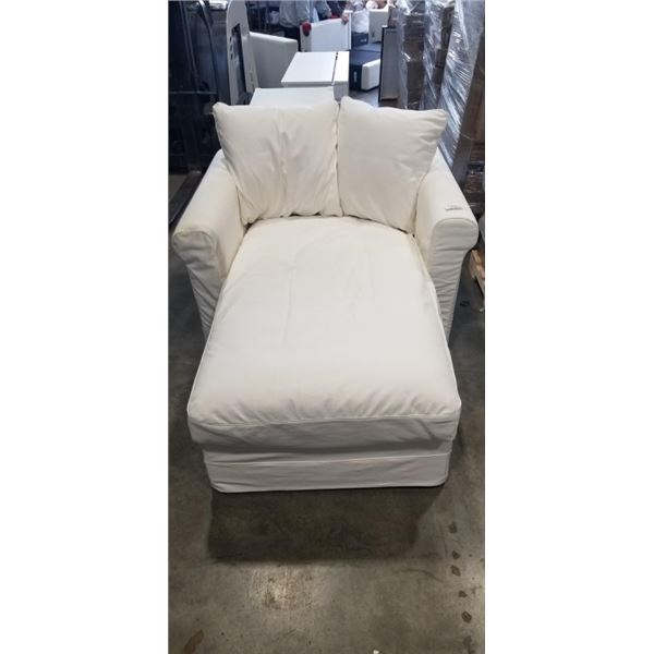 IKEA WHITE CHAISE LOUNGE CHAIR WITH STORAGE