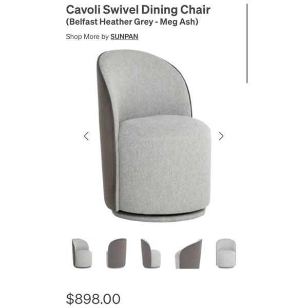 6 NEW SUNPAN CAVOLI SWIVEL CHAIRS - RETAILS $898 EACH