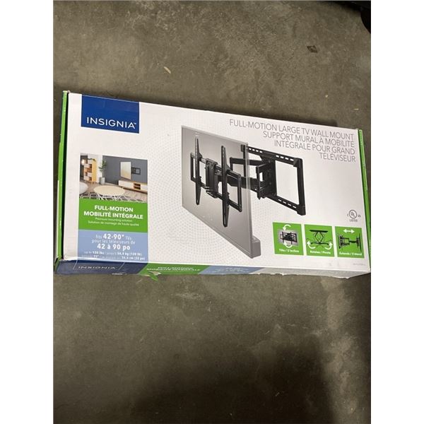 INSIGNIA 42-90 INCH LARGE FULL MOTION TV WALL MOUNT, UP TO 120LBS