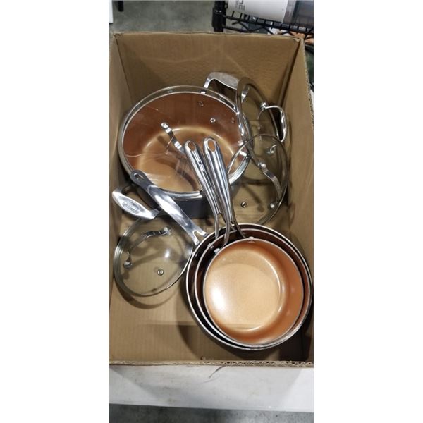 ASSORTED GOTHAM STEEL POTS AND PANS