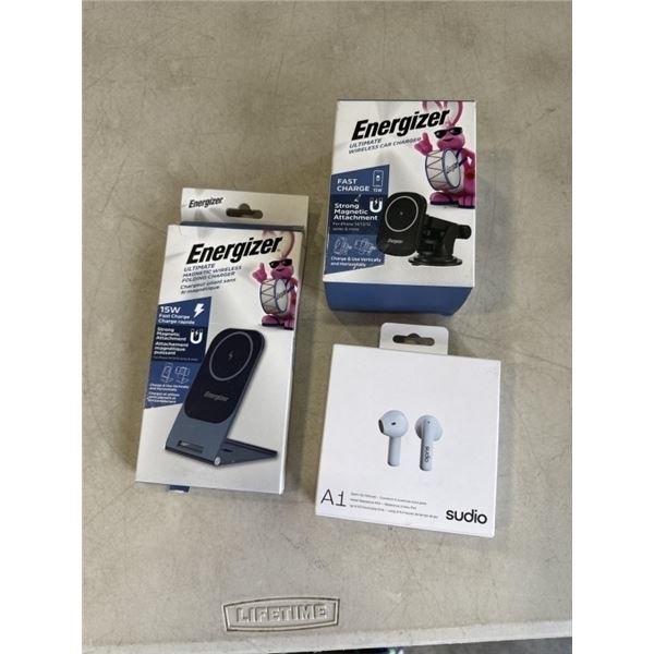 ENERGIZER ULTIMATE MAGNETIC WIRELESS FOLDING CHARGER, ENERGIZER ULTIMATE WIRELESS CAR CHARGER AND SU