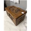 Image 2 : VINTAGE HAND CARVED WOOD JEWELLRY OR TRINKET BOX/ CASE, 10" x 5 3/4" GOOD CONDITION