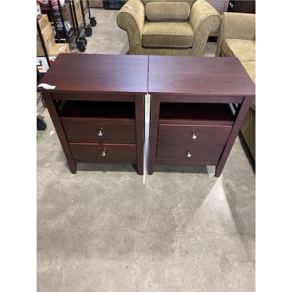 CUSTOM MANUFACTURED SOLID WOOD DARK FINISH  NIGHT STANDS