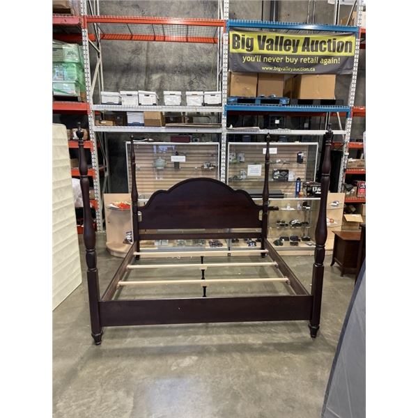 KINGSIZE 4 POSTER MEDFRAME, MAHOGANY