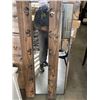 Image 2 : 2 RUSTIC COAT RACK 48 INCH LONG AND BLACK FRAMED MIRROR 48 X 22