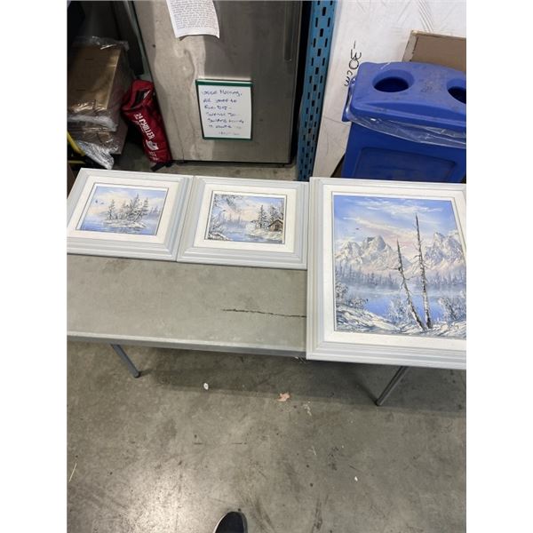 SET OF 3 OIL ON CANVAS', FRAMED MATCHING