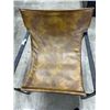 Image 3 : MODERN LEATHER SLING AND METAL ACCENT CHAIR