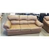 Image 2 : BROWN LEATHER SOFA AND LOVE SEAT