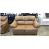 Image 3 : BROWN LEATHER SOFA AND LOVE SEAT