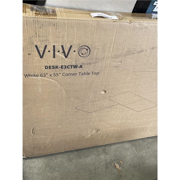 VIVO WHITE 63X55 CORNER SIT TO STAND ELECTRIC DESK WITH BLACK MEDIUM SINGLE MOTOR FRAME