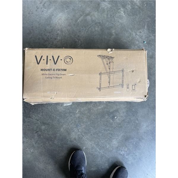 VIVO WHITE ELECTRIC FLIP DOWN CEILING TV MOUNT
