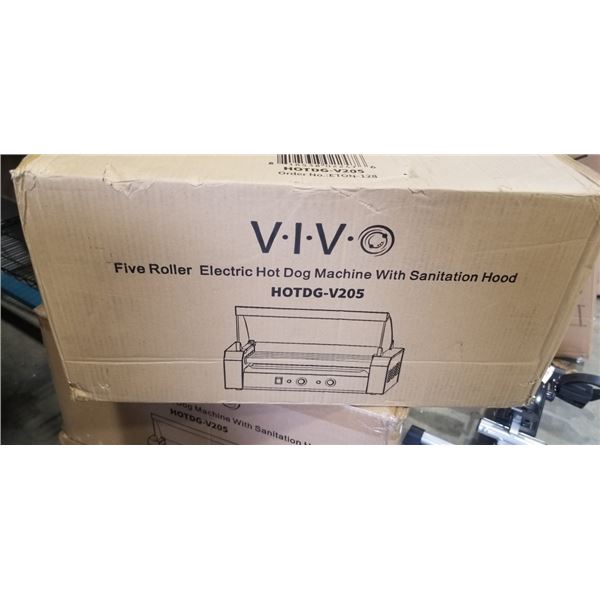 VIVO 5 ROLLER ELECTRIC HOT DOG MACHINE WITH SANITATTION HOOD