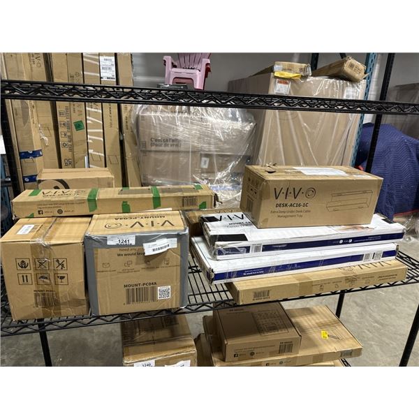 ASSORTED VIVO MOUNTS AND DESK ACCESSORIES