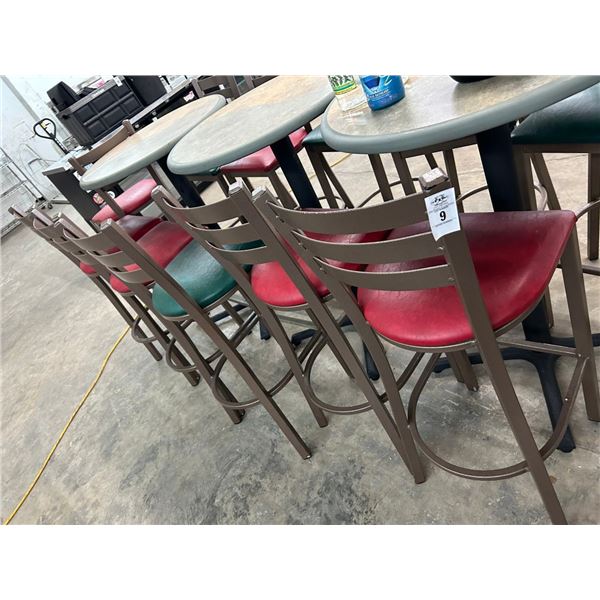 12-Padded Metal Ladderback Bar Stools - 12 X $