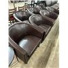 Image 2 : 7-Mocha Leather Style Lounge Chairs - 7 X $