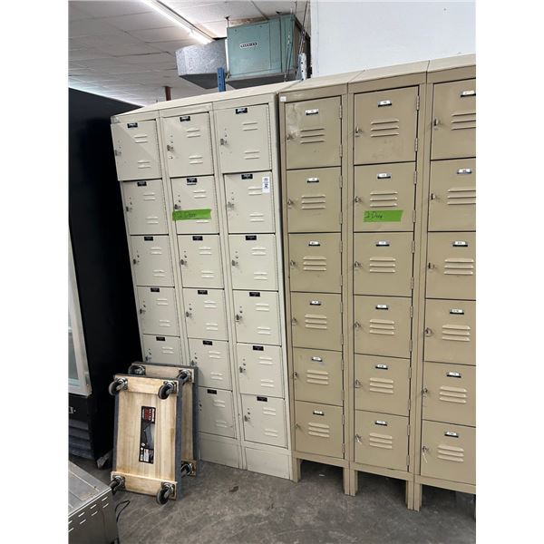 6-Metal 18 Section Locker Cabinet - 6 X $
