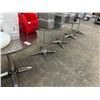 Image 2 : 5-Brushed Metal Patio Pedestal Round Dining Table - 5 X $