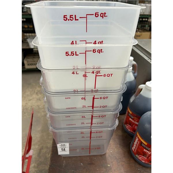6 Qt. Measuring Bins - 6