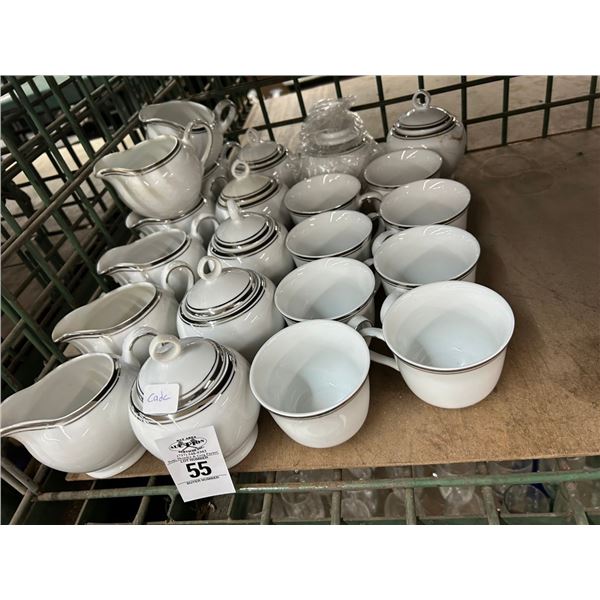 Royal Doulton Chrome Trim Coffee Cups/Creamers