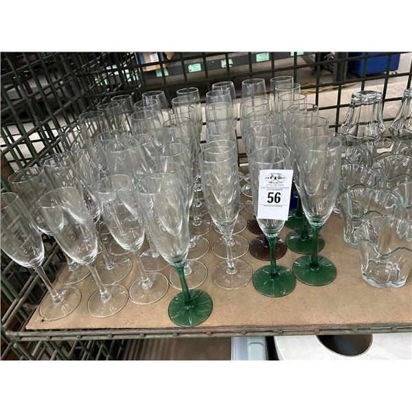 Glass Champagne Flutes, Fruit Bowls