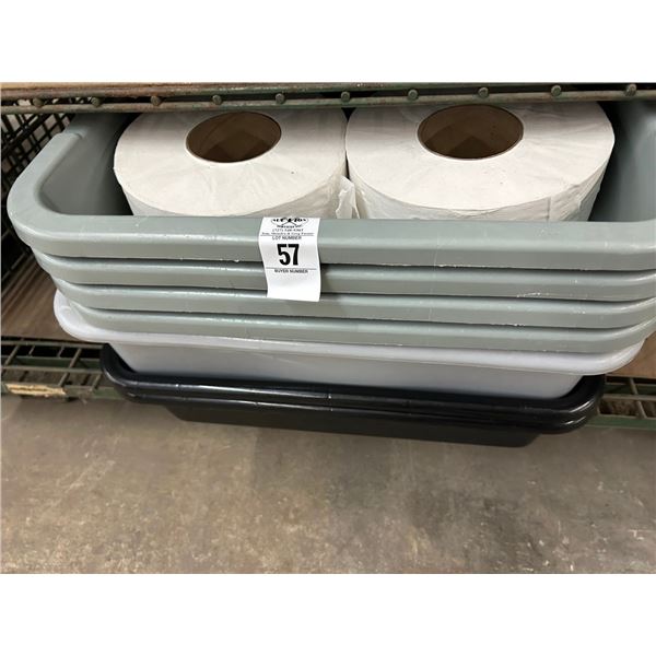 Bus Pans 7 w/Large Roll Tissue
