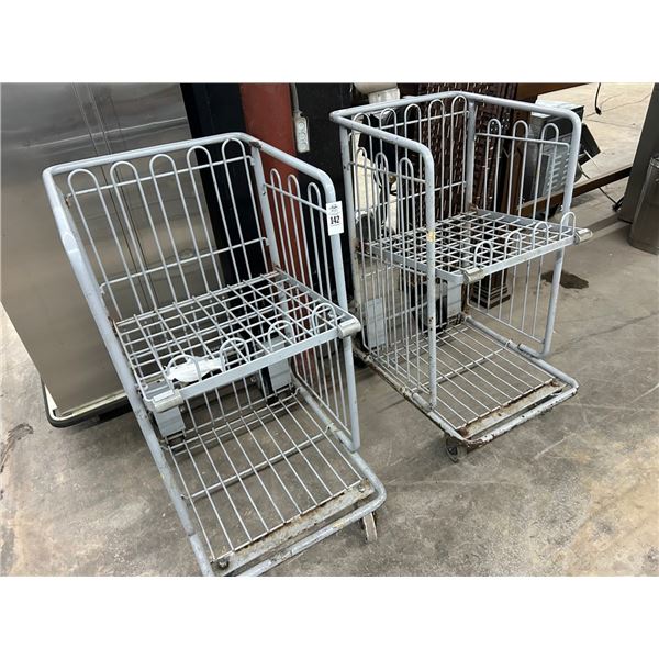 Gray 2 Tier Storage Carts - Pair