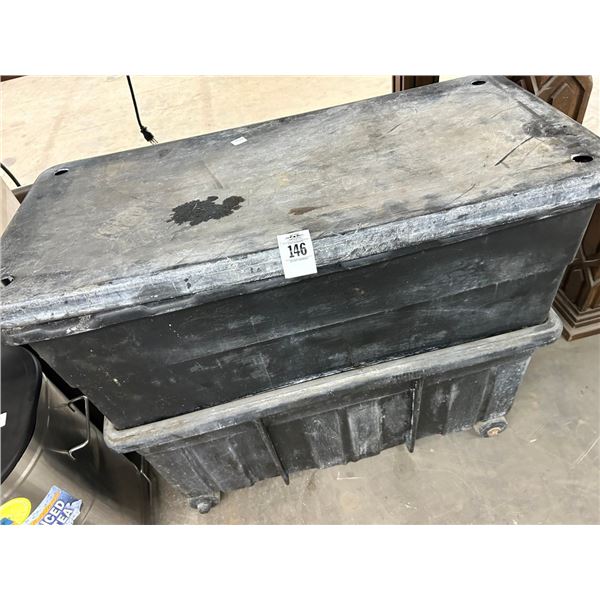 Black Plastic Rolling Storage Bins - 2