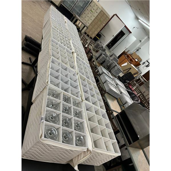 Padded Bins w/Stem Glasses/Water Glasses - 14 Bins