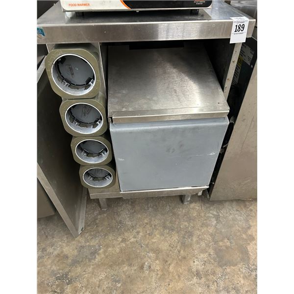 18"  Beverage Station w/Cup Lowerator, Ice Bin, Back Splash