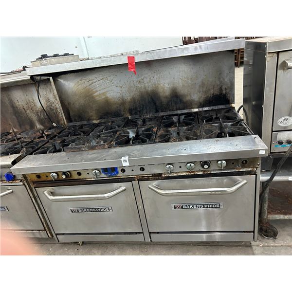 Bakerspride Gas 10 Burner Range/Double Oven