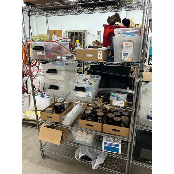 Fellows Letter Opener, Batteries, Trimmer, Paper Cutter, Supplies On Cart