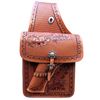 Image 1 : Basketweave Tooled Leather Saddle Bag w/ 22 Cal Holster