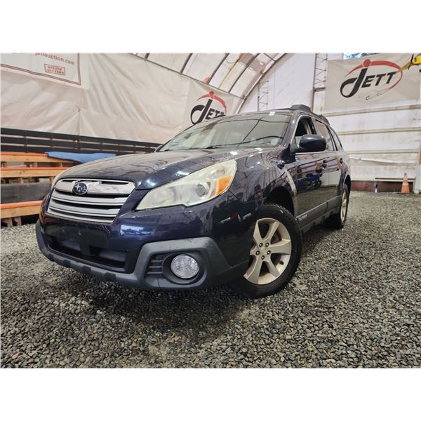 PARKSVILLE - 2013 SUBARU OUTBACK, BLUE, 213584 KMS, ALL WHEEL DRIVE. - D298489