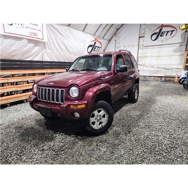 PARKSVILLE - 2002 JEEP LIBERTY, RED, 261573 KMS, 4X4. - B109667
