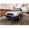 Image 2 : PARKSVILLE - 2002 HYUNDAI SANTA FE, SILVER, 251745 KMS, FRONT WHEEL DRIVE. - D332333