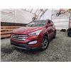 Image 1 : PARKSVILLE - 2016 HYUNDAI SANTA FE, RED, 157708 KMS, ALL WHEEL DRIVE. - J357356