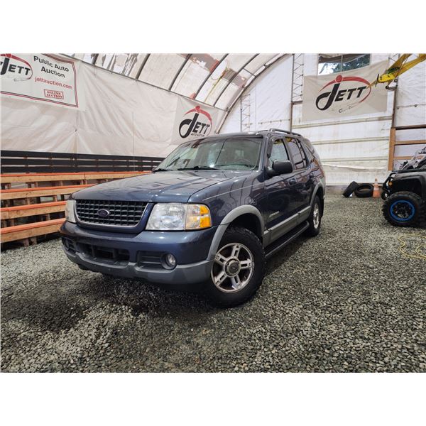 PARKSVILLE - 2002 FORD EXPLORER, BLUE, 300419 KMS, FOUR WHEEL DRIVE. - DC19125