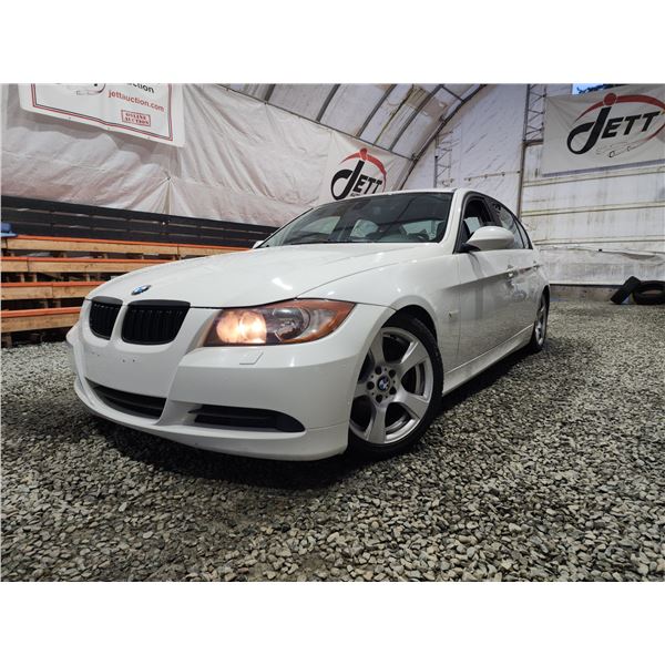 PARKSVILLE - 2007 BMW 323I, WHITE, 196430 KMS, REAR WHEEL DRIVE. - DR82159