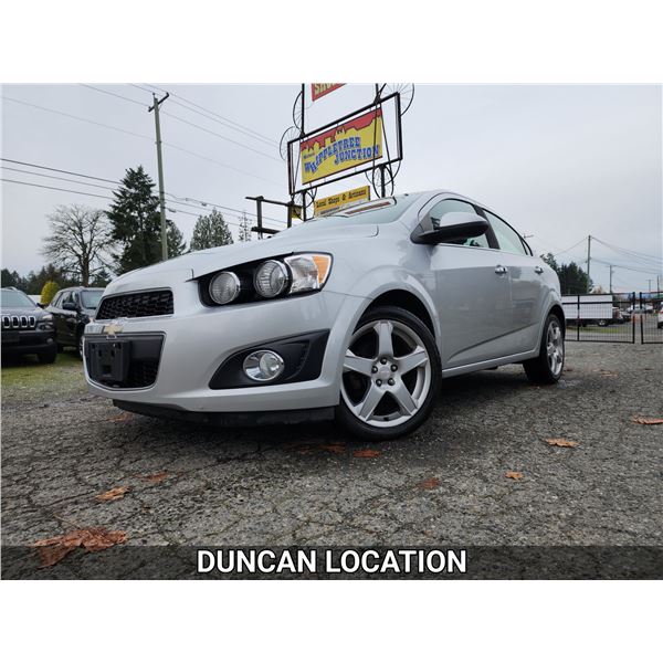 DUNCAN - 2014 CHEVROLET SONIC, SILVER, 147541 KMS, FRONT WHEEL DRIVE. - D166949