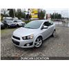Image 2 : DUNCAN - 2014 CHEVROLET SONIC, SILVER, 147541 KMS, FRONT WHEEL DRIVE. - D166949