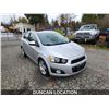 Image 6 : DUNCAN - 2014 CHEVROLET SONIC, SILVER, 147541 KMS, FRONT WHEEL DRIVE. - D166949
