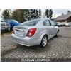 Image 9 : DUNCAN - 2014 CHEVROLET SONIC, SILVER, 147541 KMS, FRONT WHEEL DRIVE. - D166949