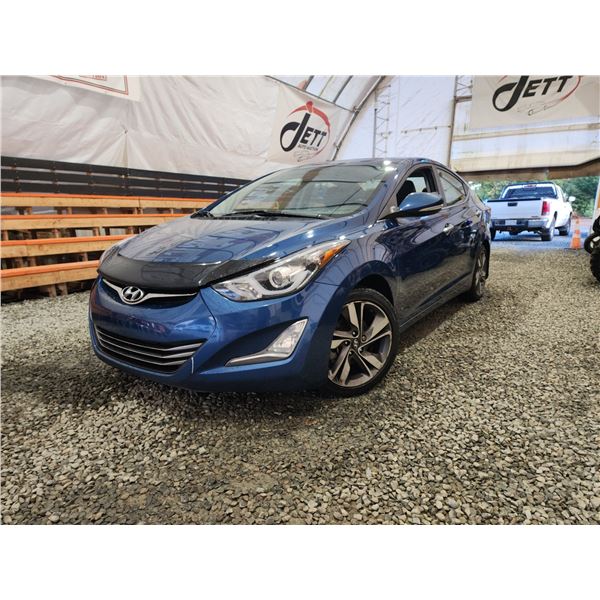 PARKSVILLE - 2014 HYUNDAI ELANTRA, BLUE, 183655 KMS, FRONT WHEEL DRIVE. - P133462