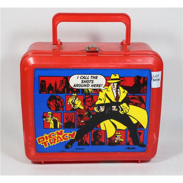 RETRO DISNEY ALADDIN DICK TRACY PLASTIC LUNCH BOX