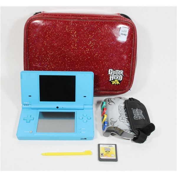 NINTENDO DSi BABY BLUE GUITAR HERO BUNDLE