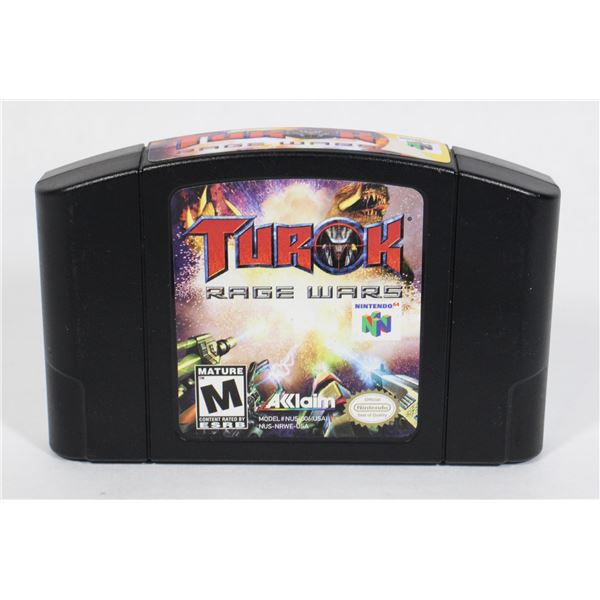NINTENDO 64 TUROK RAGE WARS GAME BLACK CART