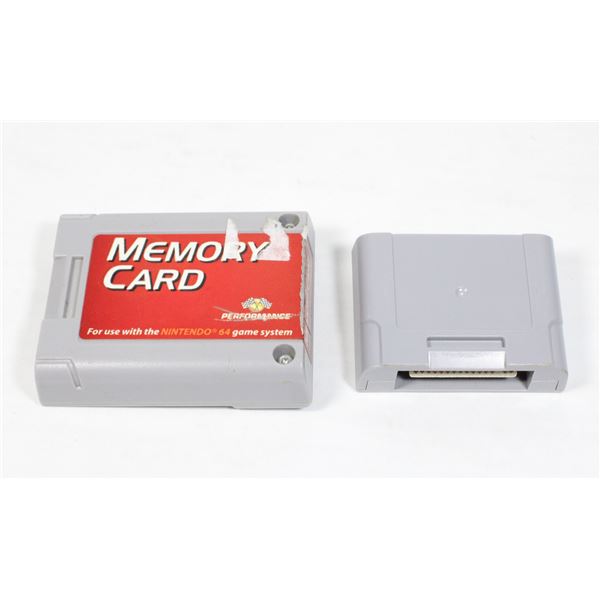 N64 NINTENDO MEMORY CARDS X2