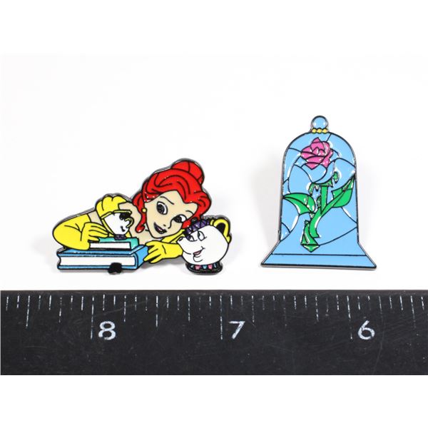 2 NEW BEAUTY AND THE BEAST THEME LAPEL PIN