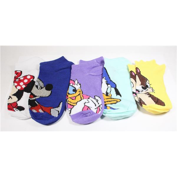 5 NEW PAIRS OF DISNEY THEME SOCKS