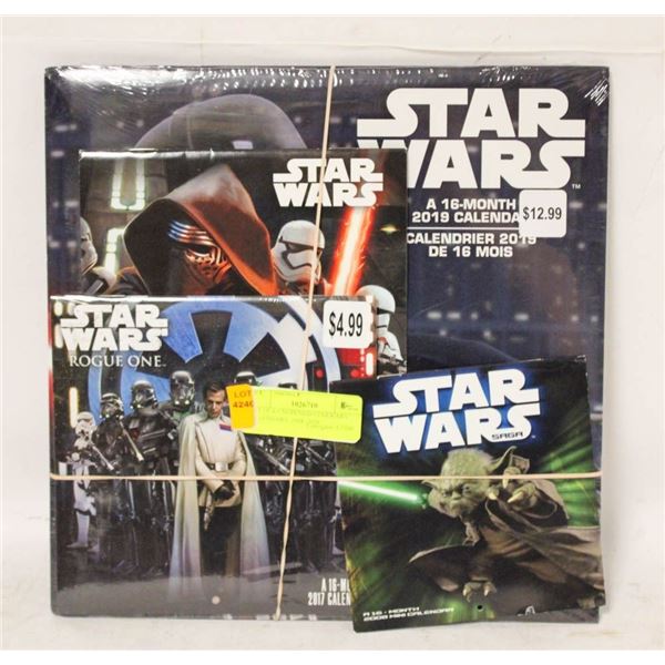 SET OF 6 UNOPENED STAR WARS CALENDARS; 2008/ 2016/